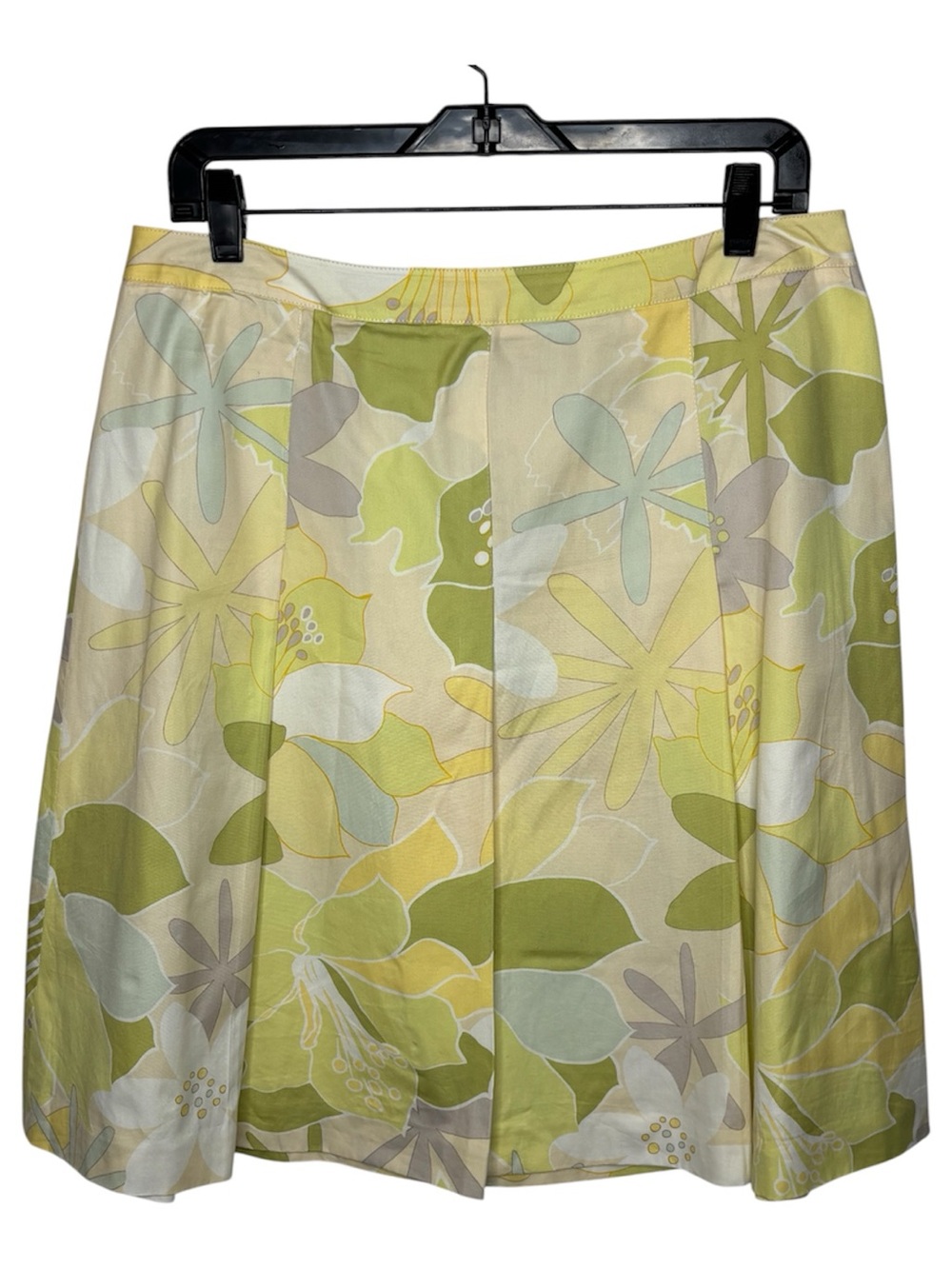 Talbots Vintage Multi-Color Pastel Floral Pleated Skirt 100% Cotton Women’s 14